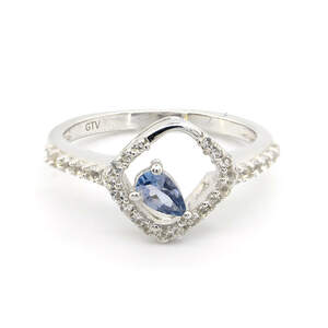 Серебряное кольцо 925 пробы 2,46 гр. с танзанитом Маньяра класса АААА и белыми топазами с США 0,51 карат Серебряное кольцо 925 пробы 2,46 гр. с танзанитом Маньяра класса АААА и белыми топазами с США 0,51 карат