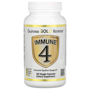 California Gold Nutrition, Immune 4, средство для укрепления иммунитета, 60 капсул
