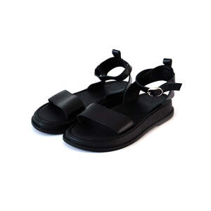 Босоніжки жіночі, чорного кольору з натуральної шкіри Босоніжки жіночі, чорного кольору з натуральної шкіри