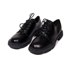 Женские туфли с эко-кожи черного цвета