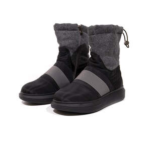 Женские полусапожки на молнии, черно-серого цвета Женские полусапожки на молнии, черно-серого цвета