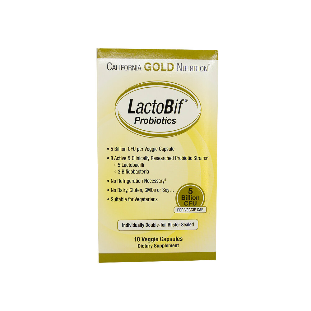 Пробиотики LactoBif, 5 млрд КОЕ, 10 капсул, California Gold Nutrion
