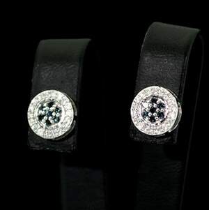 Срібні сережки 925 проби 2,4 г з блакитними Діамантами Норе VVS1 та білими африканськими Діамантами VVS1 0,49 карат