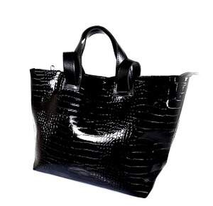 Жіноча сумка кольору Black з крокодиловим принтом