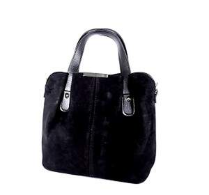 Жіноча сумка з натуральної замші кольору Black