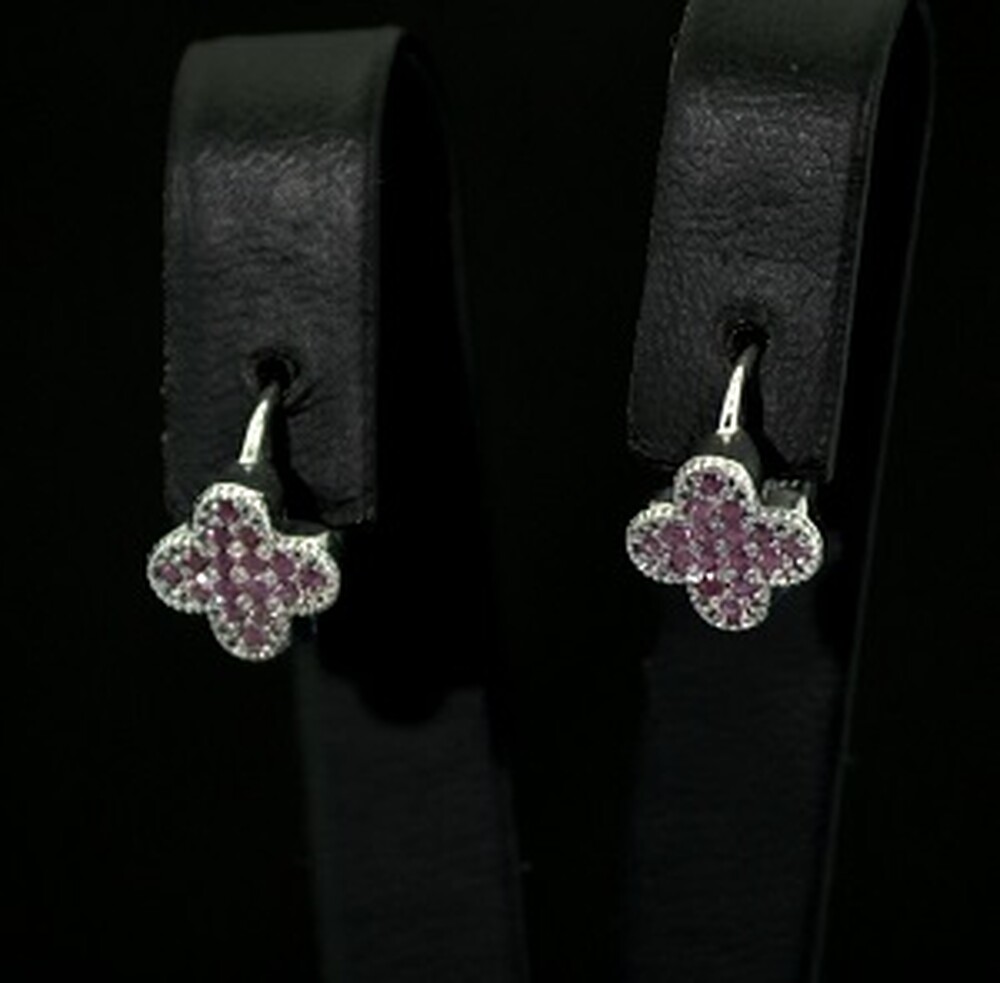 Серебряные серьги 925 пробы 2,62 г с розовыми Сапфірами Nano 0,32 карат Серебряные серьги 925 пробы 2,62 г с розовыми Сапфірами Nano 0,32 карат