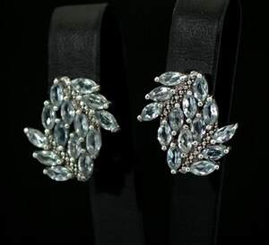 Серебряные серьги 925 пробы 5,38 г с голубыми Топазами 4,76 карат Серебряные серьги 925 пробы 5,38 г с голубыми Топазами 4,76 карат