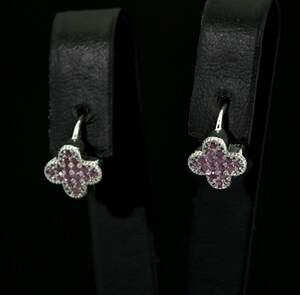 Срібні сережки 925 проби 2,62 г з рожевими Сапфірами Nano 0,32 карат Срібні сережки 925 проби 2,62 г з рожевими Сапфірами Nano 0,32 карат