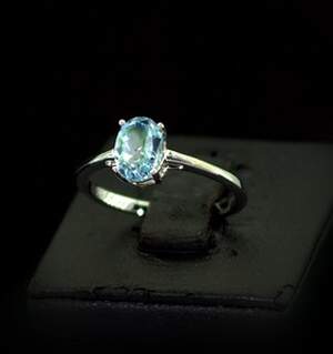 Серебряное кольцо 925 пробы 1,94 г с голубым Топазом 1,48 карат Серебряное кольцо 925 пробы 1,94 г с голубым Топазом 1,48 карат
