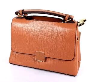 Жіноча міні-сумка Vintage из натуральной кожи карамельного цвета