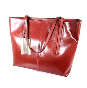 Жіноча сумка-шопер Vintage из натуральной кожи вишневого цвета
