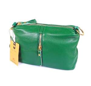 Жіноча сумка Vintage из натуральной кожи зеленого цвета