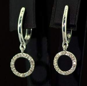 Серебряные серьги 925 пробы 2,57 г с Діамантами Кр 57 4/5 0.22 карат