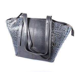 Жіноча сумка Karya из натуральной кожи серого цвета з принтом