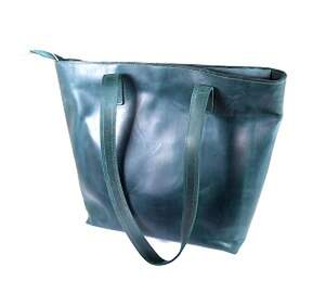 Жіноча сумка Shvigel из натуральной кожи зеленого цвета