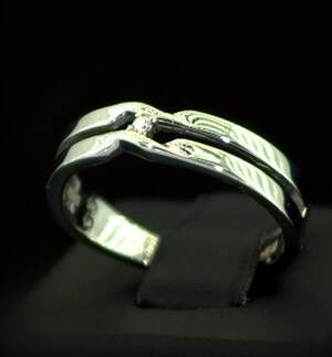 Серебряное кольцо 925 пробы 2,48 г с Діамантом Кр 57 D/VVS1 0,01 карат