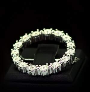 Срібна брошка 925 проби 7,19 г з білими африканськими Діамантами VVS1 0,11 карат