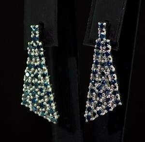 Срібні сережки 925 проби 4,71 г з блакитними Діамантами Hope VVS1 1,74 карат