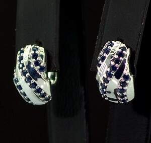 Срібні сережки 925 проби 5,41 г з блакитними шрі-ланкійськими Сапфірами класу АААА та топазами зі США 2,46 карат