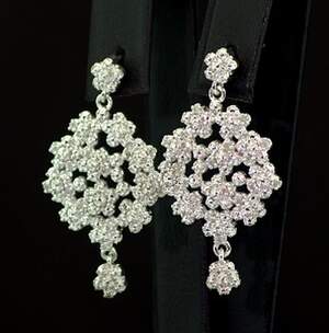 Срібні сережки 925 проби 7,86 г з білими африканськими Діамантами VVS1 0,27 карат