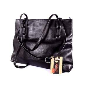 Жіноча сумка Vintage з натуральної шкіри чорного кольору