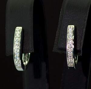Срібні сережки 925 проби 2,64 г з Діамантами Кр 57 D/VVS1 0,07 карат