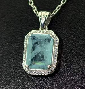 Серебряная подвеска 925 пробы 4,3 г с Турмаліном Індіголітом и цирконами 4,12 карат