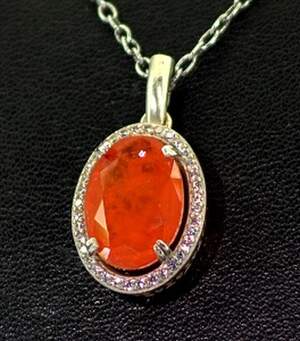 Серебряная подвеска 925 пробы 3,19 г с Турмаліном Дравітом и цирконами 4,04 карат