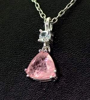 Серебряная подвеска 925 пробы 1,95 г с Peachy Турмаліном и цирконом 2,65 карат