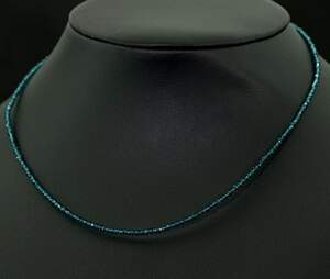 Ожерелье з синьо-зеленою Шпінеллю 27,45 карат, 39+4 см
