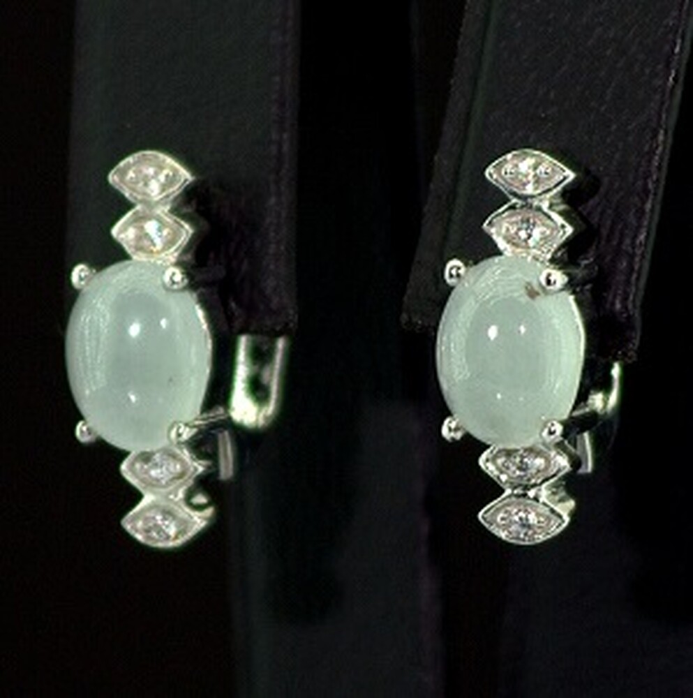 Серебряные серьги 925 пробы 3,57 гр. с замбийскими Аквамаринами и топазами из США 2,51 карат Серебряные серьги 925 пробы 3,57 гр. с замбийскими Аквамаринами и топазами из США 2,51 карат