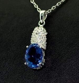 Серебряная подвеска 925 пробы 4,8 гр. с Флюоритом Блу Джон и топазами из США 6,04 карат