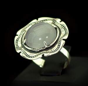 Серебряное кольцо 925 пробы 6,1 г с Улекситом 10,95 карат
