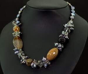 Ожерелье з Перлинами, Агатами и Яшмою 409,45 карат 45+4 см