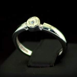 Серебряное кольцо 925 пробы 1,94 г с Діамантом Кр 57 D/VVS1 0.01 карат