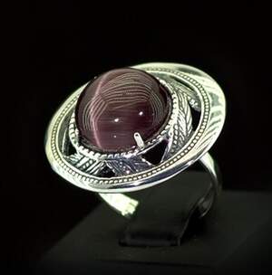 Серебряное кольцо 925 пробы 7,76 г с Улекситом 5,35 карат