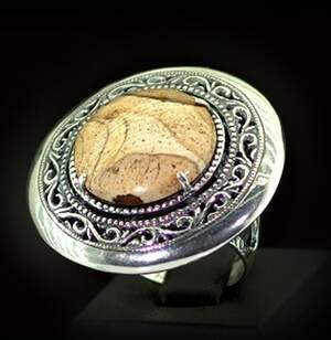 Серебряное кольцо 925 пробы 17,24 г с Яшмою Калахарі 11,75 карат
