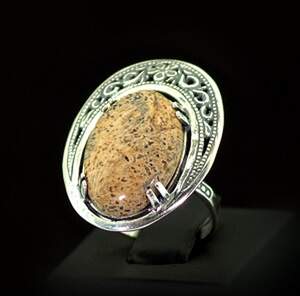 Серебряное кольцо 925 пробы 6,92 г с Яшмою Калахарі 10 карат