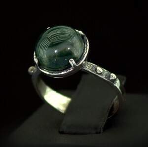 Серебряное кольцо 925 пробы 3,55 г с моховим Агатом 2,55 карат