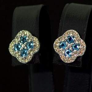 Срібні сережки 925 проби 3,23 г з жовтими та блакитними Фіанітами 2,3 карат Срібні сережки 925 проби 3,23 г з жовтими та блакитними Фіанітами 2,3 карат