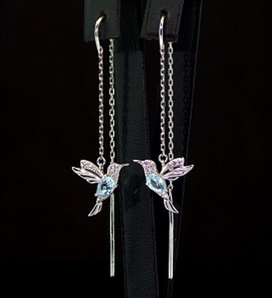 Срібні сережки 925 проби 3,12 г з бразильськими Топазами та фіанітами 1,27 карат Срібні сережки 925 проби 3,12 г з бразильськими Топазами та фіанітами 1,27 карат