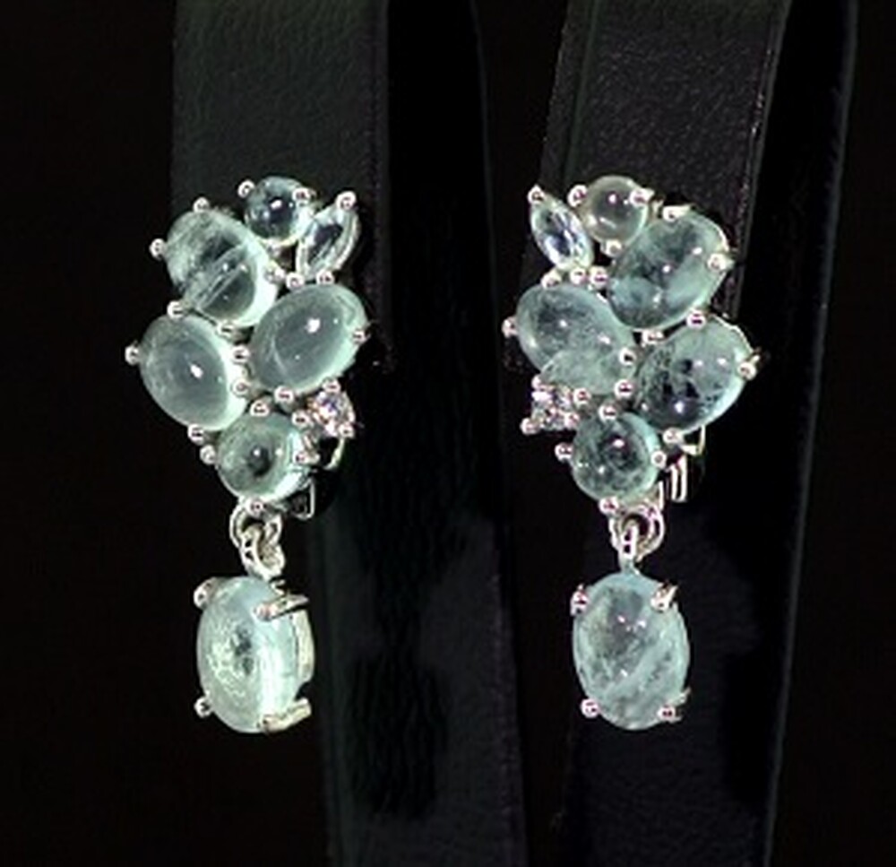 Срібні сережки 925 проби 5,04 г з замбійськими Аквамаринами та топазами зі США 5,87 карат Срібні сережки 925 проби 5,04 г з замбійськими Аквамаринами та топазами зі США 5,87 карат