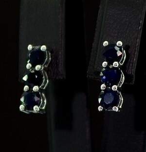 Срібні сережки 925 проби 2,5 г з блакитними шрі-ланкійськими Сапфірами класу АААА 3,25 карат