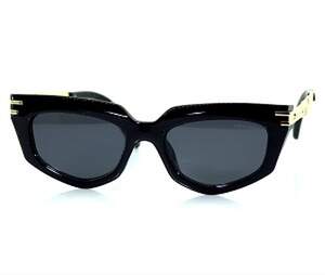 Сонцезахисні окуляри Limited edition в чорній оправі з золотистими вставками, репліка Miu Miu