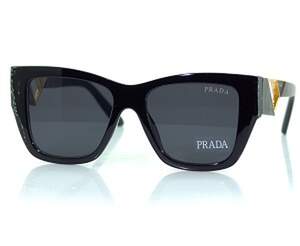 Сонцезахисні окуляри Limited edition в чорній оправі, репліка Prada