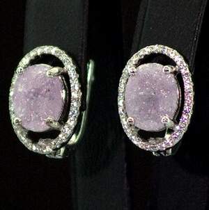 Срібні сережки 925 проби 6,09 г зі сніжними Кварцами та цирконами 6,08 карат Срібні сережки 925 проби 6,09 г зі сніжними Кварцами та цирконами 6,08 карат