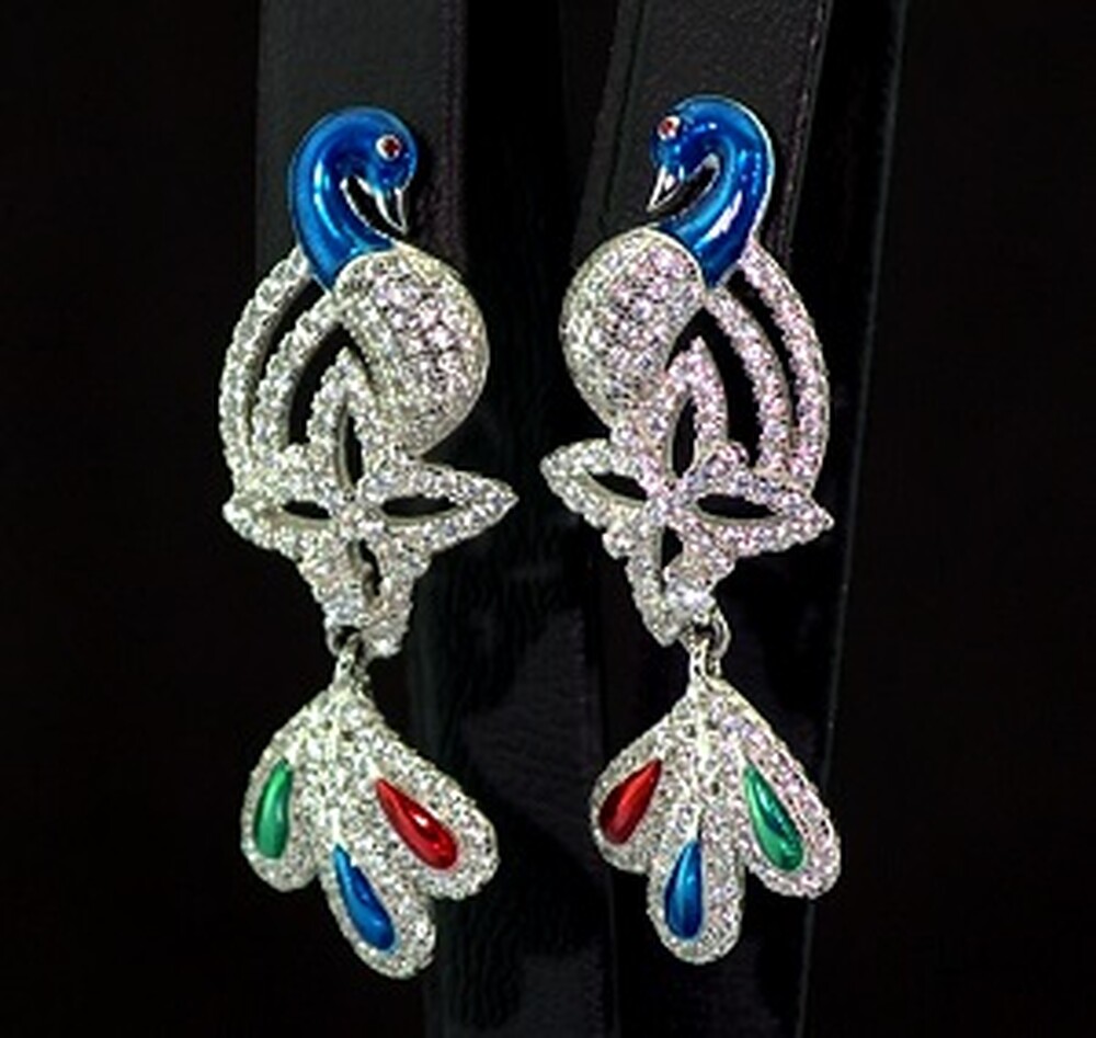 Срібні сережки 925 проби 7,3 г з цирконами 9,4 карат Срібні сережки 925 проби 7,3 г з цирконами 9,4 карат