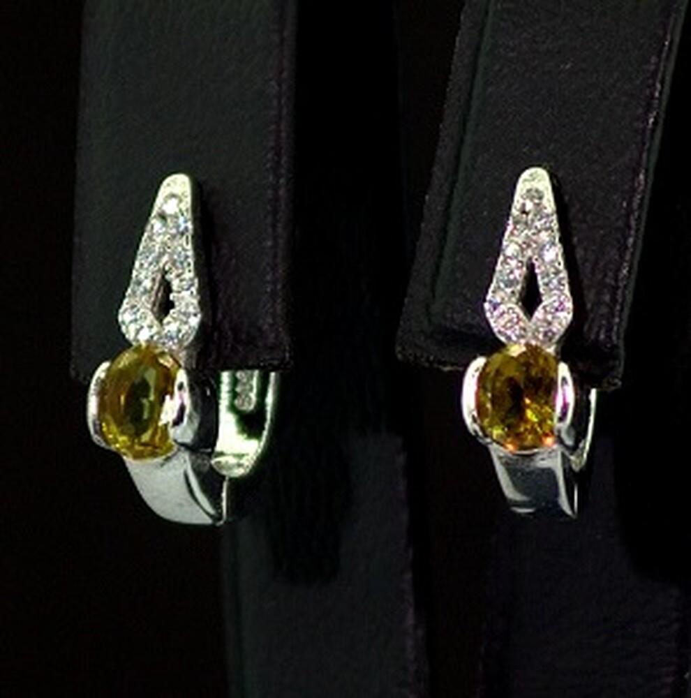 Срібні сережки 925 проби 3,39 г з Цитринами та цирконами 4,7 карат Срібні сережки 925 проби 3,39 г з Цитринами та цирконами 4,7 карат
