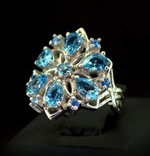 Серебряное кольцо 925 пробы 5,59 гр. со швейцарским Топазом 3,01 карат Серебряное кольцо 925 пробы 5,59 гр. со швейцарским Топазом 3,01 карат