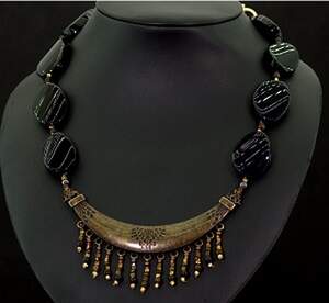 Ожерелье з Сердоліками, гематитами и гранатами 508 карат 59 см